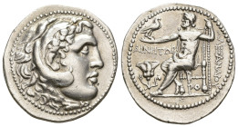 KINGS OF MACEDON. Alexander III 'the Great' (336-323 BC). Tetradrachm. Rhodes. Ainetor, magistrate.
Obv: Head of Herakles right, wearing lion skin.
...