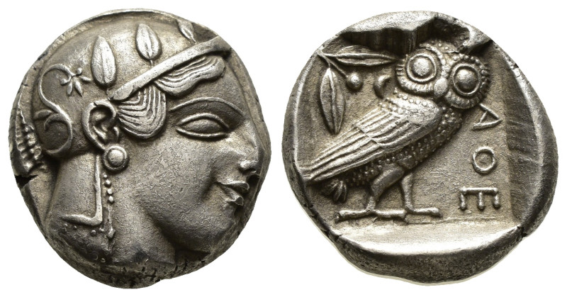 ATTICA. Athens. Tetradrachm (Circa 454-404 BC).
Obv: Helmeted head of Athena ri...