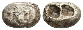 KINGS OF LYDIA. Alyattes to Kroisos, circa 610-546 BC. Trite Electrum Sardes. Head of a lion with sun and rays on its forehead to right. Rev. Two incu...