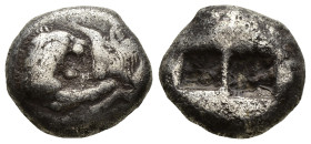 Kings of Lydia, time of Croesus. Stater, Sardis circa 561-546 BC, AR
Description Confronted foreparts of lion and bull. Rev. Two incuse squares. Refe...