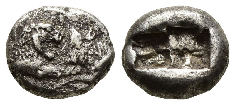 KINGS OF LYDIA. Kroisos, circa 560-546 BC. 1/3 Stater Silver Sardes. Confronted ...