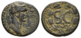 SYRIA.Seleucis and Pieria.Antiochia ad Orontem.Nerva.96-98 AD.AE Bronze
Obverse : IMP CAESAR NERVA AVG III COS; laureate head right
Reverse : SC, H ...