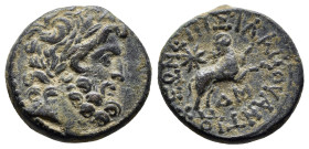SYRIA, Seleucis and Pieria. Antioch. Pseudo-autonomous issue. Æ Trichalkon . Dated year 44 of the Actian Era (AD 13/4). Laureate head of Zeus right / ...