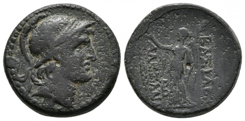 ALEJANDRO I BALAS. Ae. 152-145 a.C. Antioquía (Reino Seleucida). A/ Cabeza de Al...