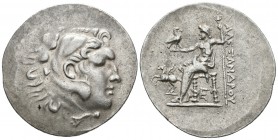 KARIA, Alabanda. Alejandro III Magno. Tetradracma. CY 5 =165-164 a.C. A/ Cabeza de Herakles con piel de león a derecha. R/ Zeus sedente a izquierda po...