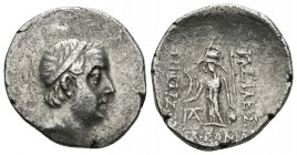 REYES DE CAPPADOCIA. Ariobarzanes I Philoromaios. Dracma. 96-63 a.C. A/ Cabeza con diadema de Ariobarzanes a derecha. R/ Athena estante a izquierda co...