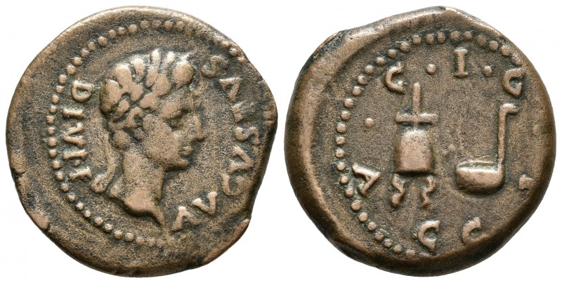 ACCI. Semis. Epoca de Augusto. 27 a.C.-14 d.C. Guadix (Granada). A/ Cabeza de Au...