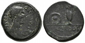 CARTAGONOVA. Semis. Epoca de Augusto. 27 a.C. - 14 d.C. Cartagena (Murcia). A/ Cabeza masculina a derecha. CN. STATI. LIBO PRAEF. R/ Pátera y praeferi...