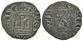 ALFONSO XI. Novén. (1312-1350). Burgos. Flor de 6 pétalos delante del león. AB 355.2. Ve. 0,67g. MBC.