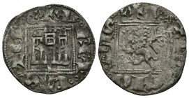 ALFONSO XI. Novén. (1312-1350). León. Roel sobre torre derecha y roel adelante del león. AB 357.3. Ve. 0,70g. MBC-.