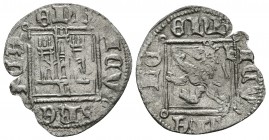 ENRIQUE II. Novén. (1368-1379). León. AB 498. Ve. 0,51g. Cospel algo faltado. MBC+.