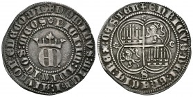 ENRIQUE II. Real. (1368-1379). Sevilla. AB 406var. Ar. 3,44g. Bonita pátina. EBC. Ex. Numag 1995. Nº225.