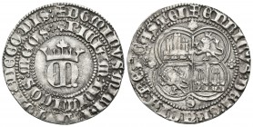 ENRIQUE II. 1 Real. (1368-1379). Sevilla. AB 406var. Ar. 3,48g. Buen ejemplar. MBC+.