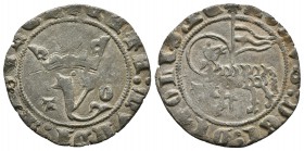 JUAN I. Blanca del Agnus Dei. (1379-1390). Toledo. A/ Leyenda +CATA : MUNDI : MISERE. R/ Leyenda +AGNVS : DEI : DI TOLIS : PE. AB 577.1var. Ve. 1,54g....