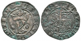 JUAN I. Blanca del Agnus Dei. (1379-1390). Toledo. AB 557. Ve. 1,57g. MBC-.