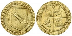 JUAN II. Dobla de la banda. (1406-1454). Sevilla. A/ + IOHANES * DEI * GRACIA * REX * LEGION. R/ + IOHANES * DEI * GRACIA * REX * CASTELL *. AB 617. A...
