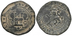 REYES CATOLICOS. 4 Maravedís. (1474-1504). Cuenca. Cal-568. Ae. 8,26g. MBC-.