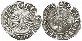 REYES CATOLICOS. 1/2 Real. (1474-1504). Sevilla. Cal-467var. Ar. 1,60g. MBC+.
