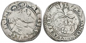 CARLOS I. 1 Carlino S/D. Napoles R. Busto con corona imperial. Vti. 276; MIR 148/3; Pannuti-Riccio 36c. Ar. 2,88g. BC+/MBC-. Escasa. Ex. Aureo 26-04-2...