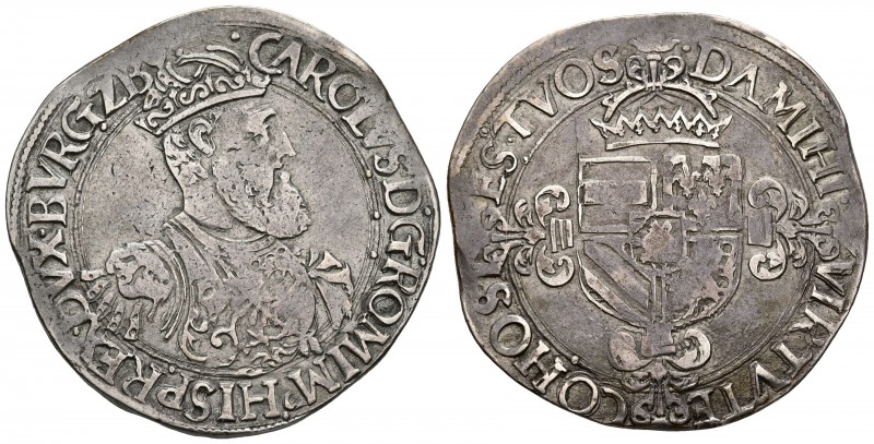 CARLOS I. 1 Florín Carolus de plata. S/D. Amberes. Vti. 565; Van Gelder &, Hoc 1...
