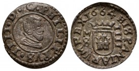 FELIPE IV. 4 Maravedís. 1664. Madrid S. Cal-1450; J.S. M-456. Ae. 1,00g. EBC-.