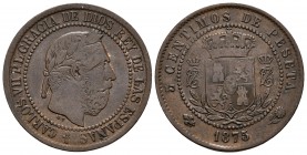 CARLOS VII. 5 Céntimos. 1875. Bruselas. Cal-10. Ae. 4,85g. MBC-.
