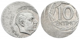 ESTADO ESPAÑOL. 10 Céntimos. (1959). Acuñación desplazada 5mm. Cu-Ni. 0,75g. EBC-.