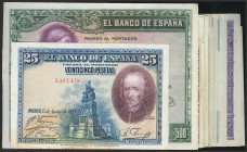 Conjunto de 32 billetes del Banco de España, alguno repetido y de diversas épocas. MBC/BC.