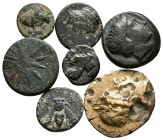 ANTIGUA GRECIA. Lote compuesto por 7 bronces. Filipo III. Macedonia. SNG ans 923, Mysia. SNG France 1163; IONIA. Ephesos. SNG Copenhaguen 245-253, MYS...