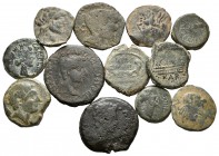 HISPANIA ANTIGUA. Lote compuesto por 12 monedas ibéricas de diferentes módulos y cecas: Carteia, Carmo, Acci, Iliberri, Cascantum y Cartagonova, inclu...