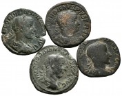 IMPERIO ROMANO. Lote compuesto por 4 sestercios de Gordiano III. RIC 306a (2), 331a y 297a. Ae. MC/MBC. A EXAMINAR.