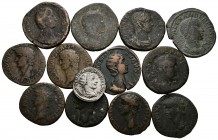 IMPERIO ROMANO. Lote compuesto por 13 monedas de diferentes emperadores: Claudio. As RIC 100 (3), 111, 113 y Dupondio RIC 110; Alejandro Severo. 2 Ses...
