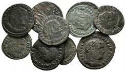 IMPERIO ROMANO. Lote compuesto por 10 follis, conteniendo los siguientes emperadores: Galerio, Maximiano Hercúleo, Constantino y Licinio. Diferentes r...