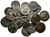 IMPERIO ROMANO. Lote compuesto por 25 bronces. Conteniendo Nerón. 4 Ases distintos; Agrippa. As; Claudio. 3 Ases distintos; Vespasiano. As; Domiciano....