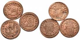 FERNANDO VI. Lote compuesto por monedas de 1 Maravedí. 1747. Segovia. Cal-717. Ae. MBC-/MBC+. A EXAMINAR.