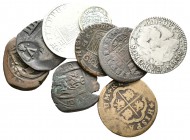 MONARQUIA ESPAÑOLA. Lote compuesto por 9 monedas: Felipe V. 8 Maravedís 1823 Granada; 8 Maravedís 1621 Cuenca; 8 Maravedís Cuenca con multiples resell...