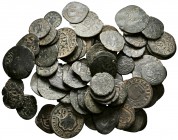 MONARQUIA ESPAÑOLA. Lote compuesto por 80 monedas de cobre. Comprendiendo desde Reyes Católicos hasta Felipe IV, gran variedad de valores y monedas re...