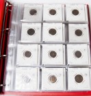 ISABEL II. Resto de colección antigua conteniendo 116 monedas de cobre y plata: 1/2 Décima de Real. 1853 Segovia; 5 céntimos. 1856 y 1860 Segovia; 1/2...