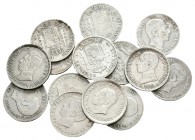 CENTENARIO DE LA PESETA. Lote compuesto por 14 monedas de 50 Céntimos de Alfonso XII. 1880 *80, 1881 *81, 1885 *86 y Alfonso XIII. 1889 *89, 1892, 189...