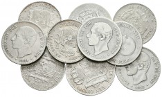 CENTENARIO DE LA PESETA. Lote compuesto por 10 monedas de 2 Pesetas, conteniendo las siguientes emisiones: Alfonso XII. 1879 *79. EMM, 1881 *81. MSM, ...