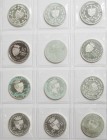 ANDORRA. Conjunto de 12 monedas de Ecu desde el año 1991 hasta el 1998, excepto 1992, incluyendo del 1991: 1 Ecu (Ar 31,56g). Del año 1993: 1 Ecu (Ar ...