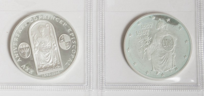 ANDORRA. Conjunto de 2 monedas de Euro de los años 1996 y 1997, incluyendo del 1...