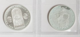 ANDORRA. Conjunto de 2 monedas de Euro de los años 1996 y 1997, incluyendo del 1996: 10 Diners (Ar 31,81g). Del año 1997: 10 Diners (Ar 31,71g). Peso ...