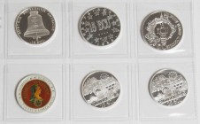 AUSTRIA. Conjunto de 6 monedas de Ecu desde 1994 hasta 1997, incluyendo del año 1994: 10 Ecus (Ar 24,99g) y 15 Ecus (Ar 34,90g). Del año 1995: 15 Ecus...
