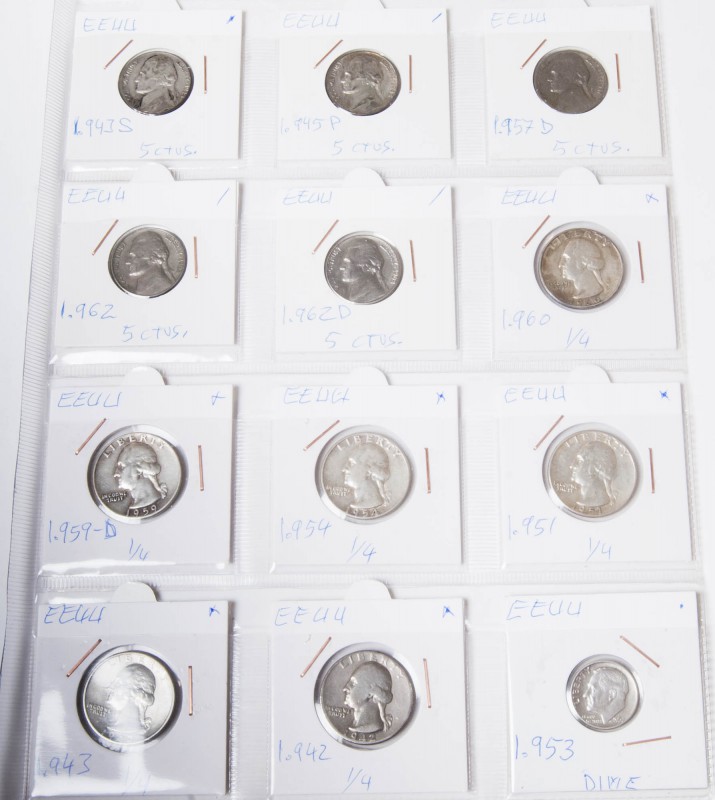 ESTADOS UNIDOS. Lote compuesto por 30 monedas, inicio de colección compuesta por...
