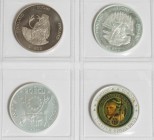 FINLANDIA. Conjunto de 4 monedas de Ecu desde el año 1994 hasta el 1995, incluyendo del año 1994: 5 Ecus (Ar 26,52g) y 20 Ecus (Ar 25,01g). Del año 19...