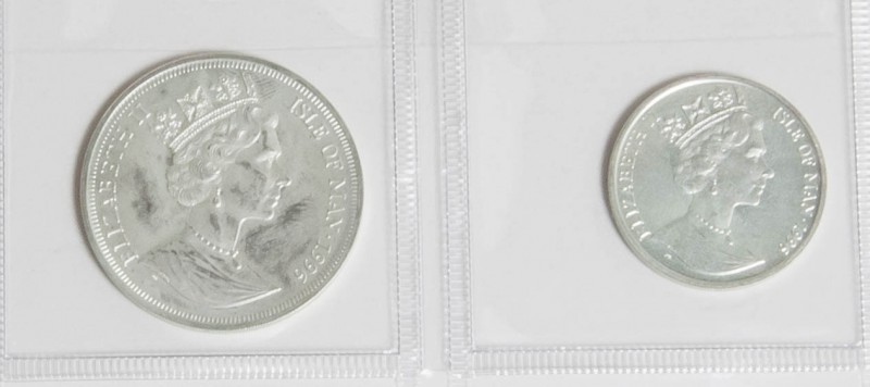 ISLA DE MAN. Conjunto de 2 monedas de Euro de 1996, incluyendo: 10 Euros (Ar 10,...