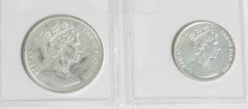 ISLA DE MAN. Conjunto de 2 monedas de Euro de 1996, incluyendo: 10 Euros (Ar 10,28g) y 15 Euros (Ar 19,37g). Peso total de plata: 29,65g. A EXAMINAR. ...