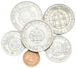 MOZAMBIQUE. Lote compuesto por 6 monedas: 20 Centavos 1973; 5 Escudos 1938; 10 Escudos 1938; 10 Escudos 1955; 20 Escudos 1952 y 20 Escudos 1971. SC. A...