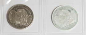 SUIZA. Conjunto de 2 monedas de Ecu de 1995, incluyendo: 5 Ecus (Ar 26,62g) y 20 Ecus (Ar 25,09g). Peso total de plata: 51,71g. A EXAMINAR. PROOF. Tod...